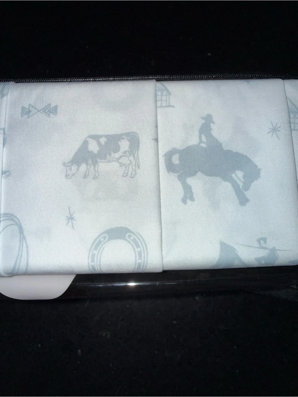 NEW Wrangler King 6-Piece Sheet Set ON THE RANCH White & Blue Western Print NWT